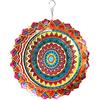 FONMY Girandola a vento in acciaio inossidabile, regalo per interni ed esterni, decorazione da giardino, ornamenti da 30,5 cm, multicolore mandala