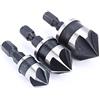 Walfront 3pcs svasatura trapano, 90 gradi 1/10,2 cm hex shank fresa per legno metallo, bit lavorazione del legno smusso fresa