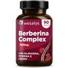 WESALYS Berberina 1000mg pura alto dosaggio, Berberina Hcl potenziata con Silimarina, Piperina e Cromo per il Massimo Assorbimento ed Efficacia, Integratore con 90 Capsule Vegetali, Made in Italy, Wesalys.