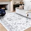 Famibay Tappeto Salotto 160x230cm Pelo Corto Grigio Tappeto Vintage Salotto Lavabile in Lavatrice Camera da Letto Morbido Antiscivolo pour Soggiorno Cameretta Sala da Pranzo