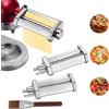 FOHERE Accessorio per Pasta per KitchenAid, per Kitchenaid Accessori | Inclusi 1 Rollio per Pasta, 1 Taglio Fettuccine, 1 Taglio Spaghetti e 1 Spazzola per la Pulizia (7 Spessori Regolabili)