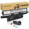 SKYWORLD Barra LED Fuoristrada, 20 Pollici 50.8 cm 288 W Spot Flood Combo Faro di Guida con Piastra di Supporto Nero Kit Staffa di Cablaggio Kit Camion ATV SUV 4x4