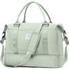 HPLQQ Borsone da Viaggio Donna Bagaglio a Mano Easyjet 45x36x20, Borsa Sportiva Borsone da Palestra con Scomparto per le Scarpe, Borsa da Weekend, Ospedale Parto, Danza,B13-Bianco verde