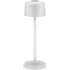 goobay Lampada da tavolo a LED ricaricabile 25 cm, 3 livelli di luminosità, comando touch, 150 lm, 3000 K, bianco caldo, autonomia fino a 12 ore, IP44, cavo di ricarica USB-C incluso - bianco, 77676