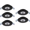 Eglo LED set 5 faretti incasso Zujar, lampada da soffitto orientabili, plafoniere in plastica nera, luce calda, Ø 9 cm