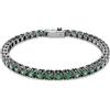 SWAROVSKI BRACCIALE MATRIX TENNIS, TAGLIO TONDO, PICCOLO VERDE, M