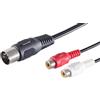 1aTTack.de 5 prese DIN a 5 pin da 0,2 m - 2 spine RCA/Cavo adattatore audio stereo di alta qualità