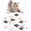 Tnfeeon Giocattolo del mouse falso gatto, 12 pezzi Mini pet masticare piccolo giocattolo del mouse peluche gatto gattino teaser giocattoli set animali domestici attrezzo ginnico interattiv