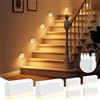 VOLISUN 6 Pezzi Luce Notturna Sensore Movimento, Luce Notturna con Cavo Ricarica 3 in 1, Batteria 1200 mAh e Montaggio Magnetico, 3 Illuminazione Lucina Notte per Bambini, Armadi, Scale, Corridoio