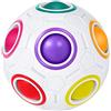 ROXENDA Magic Ball Rainbow Ball, Gioco di Abilità Puzzle Ball - Rompicapo e Palla Antistress per Bambini e Adulti (Bianca)