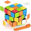 ROXENDA cubo di Compatibile con i Lego 3x3 Cubo Magico, Speed Cube cubo 3D rapido, per divertimento di bambini e adulti (nero)