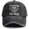 TypasTdqk Regalo per il 50° compleanno per donne e uomini, 50 anni per guardare questo buon berretto da baseball, cappello vintage 1975, decorazioni per la festa della mamma per papà mamma Mimi nero