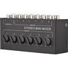 Btuty Mixer Audio Mini Stereo Passivo, Miscelatore Audio a 6 Canali RCA, Interfaccia Audio con 6 Ingressi e 2 Uscite, Distributore Stereo, Controllo Volume Separato, No Batteria, per DJ/Karaoke