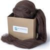 Kondoos 100% lana 226g roving, marrone scuro. Lana pettinata vergine di pecora per infeltrimento, Feltro di Lana ad Ago, feltro bagnato, artigianato e filatura a mano.naturali, non trattato. Filo morbida.
