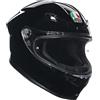 AGV - K6 S E2206 MPLK, Casco Moto Integrale Stradale Racing in Fibra Carboaramidica, Leggero, Aerodinamico, Visiera Panoramica Antigraffio, Interni Rimovibili, Predisposizione Pinlock, Nero, S