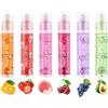 Ceboic 6 Pezzi Frutta Sapore Lucidalabbra, Roll On Glitter Lip Gloss Set, Olio Labbra Trasparente, Natural Cura delle Labbra Balsamo Idratante a Lunga Durata, Rossetto Liquido Lucido per Donne e Ragazze