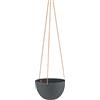 AmeliaHome Vaso da fiori in ceramica da appendere, decorazione Lokai, colore nero