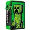 Kids Licensing - Astuccio scolastico con 2 cerniere Minecraft per bambini