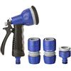 TATAY Kit con Pistola di irrigazione 7 Posizioni, 2 connettori rapidi e Un Adattatore Rubinetto. Soft Touch e con proprietà Anti UV.