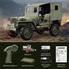 JJRC Auto Telecomandata Jeep 1:10 RC 4WD Militare/Verricello+ Telo Copertura Fari Led