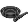 ZWILLING Unlock - Set di 4 padelle (20, 24, 28 cm + maniglia) con rivestimento in ceramica, alluminio