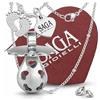 SAGA GIOIELLI® COLLANA CHIAMA ANGELI BOLA MESSICANA CIUCCIO PIEDINI CRISTALLI