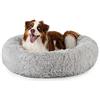 lionto Letto per Cani Rotondo Cuscino Gatti Letto Donut, (3XL) 100 cm Ø Grigio Chiaro
