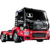 TAMIYA 58683 Mercedes-Benz 1:14 RC M-B Race Truck Actros MP4 TT-01E, auto telecomandata, modellismo, kit di costruzione, hobby, artigianato, modello, assemblaggio, rosso/nero, Small