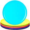 Youngever 9 Pacchi Grandi Piatti di Plastica 25cm, Piatti da Tavola (Colore Arcobaleno)