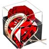 Willuck Rosa eterna con collana cuore cristallo donna, ciondolo rubino argento con rosa conservata, rosa stabilizzata rossa, conservata fiore, regalo per lei il Natale, festa della mamma, compleanno