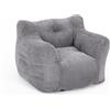 Pamapic Poltrona Sacco, Pouf Poltrona Singola con Imbottitura Inclusa, Pouf Sacco con Maniglia Portatile, Bean Bag Interno per Soggiorno, Camera da Letto, Sala giochi, Grigio