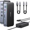 MOKiN DisplayLink, docking station per MacBook Pro/Air 15 in 1, DisplayLink USB C, docking station per 2 monitor, docking station USB C con 2 HDMI, 2 DP, 2,5 Gbit/s Ethernet, USB 3.1/3.0/2.0, SD/Micro fino