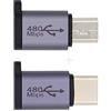 NFHK 2 pz/lotto USB2.0 Micro Femmina a Mini USB Tipo-C USB-C Maschio Adattatore di Alimentazione 480Mbps Dati con Fori Catena