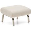 La Forma Poggiapiedi Amsen beige con gambe in acciaio inox spazzolato 68 x 55 cm