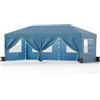 JUMMICO Gazebo 3x6m Pieghevole Altezza Regolabile Pareti Laterali - Blu | Struttura Stabile - Copertura Esterna Resistente e Impermeabile - 4 Sacchi di Sabbia di Peso e Sacca da Trasporto