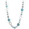 FULU AUTUMN Collana lunga di perle in argento - Collana lunga boheme con perle di cristallo e pietra gioielli fantasia, idea regalo per la festa della mamma, Pietra Cristallo, Nessuna pietra preziosa
