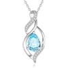 FANCIME Collana Donna Argento 925 Placcato Oro Pietra Nascita | Design Doppia Torsione Ciondolo Goccia Gioielli Regalo Donna Ragazza