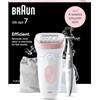Braun Silk-Épil 7 Epilatore Elettrico Donna con Testina Ampia per Una Epilazione Semplice, Wet & Dry, Pelle Liscia a Lungo, con Rifinitore Bikini Styler, Idea Regalo, 7-210, Bianco/rosa
