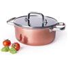 Excelsa Casseruola con coperchio in vetro D. 20 alluminio effetto rame