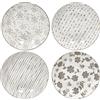 Brandani set 4 piatti fondo tavola Loto porcellana cod.51959
