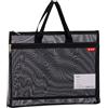 Lefancy Buste trasparenti in rete formato A4, con chiusura a zip, portadocumenti, con manico, per organizzare studenti, forniture per ufficio, viaggi, colore nero