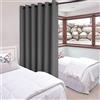 DWCN Total Privacy - Tenda oscurante divisoria per camera da letto e ufficio condiviso, 1 tenda con passacavi, 2,7 m di larghezza x 2,1 m di altezza, grigio scuro