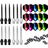 ToBeIT 12 Pezzi Metallo Freccette Punta in Acciaio (Dart Steel Points) - Set Punte per Freccette 2BA Filettatura con O Rings (Freccette Lunghe)