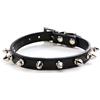 haoyueer Collare per cani in pelle con borchie a spillo, con rivetti, per cani di taglia piccola, media, gatto, cucciolo (XS, Nero)