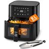 Avilia Friggitrice ad Aria 7.5L 1600W - Cottura Senza Olio, Forno Elettrico Multifunzione con Pannello Digitale LED - Friggitrice Aria 7.5 Litri con 8 Programmi di Cottura