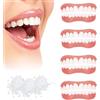 Scettar 4 paia di protesi dentarie cosmetiche sorrisi dentistici, scettar istantanei denti placcati, scettar provvisorio, sbiancamento dei denti falsi dentali,Sfaccettate dentali,alta bassa protesi dentarie
