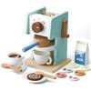 medoga Accessori da cucina per bambini, in legno, macchina per caffè espresso, giocattolo per bambini, set da cucina per ragazze e ragazzi (Green)