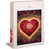 Ulmer Puzzleschmiede - Puzzle da 1000 pezzi con mandala a forma di cuore - simbolo dell'amore disegnato con petali di rosa in luci sottili - Puzzle per San Valentino - Made in Germany