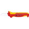 KNIPEX Coltello per elettricisti impugnatura isolante, in materiale bicomponente, collaudato VDE 190 mm, 98 52