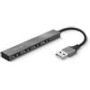 trust Hub Mini USB 2.0 a 4 porte in alluminio Trust grigio 23786